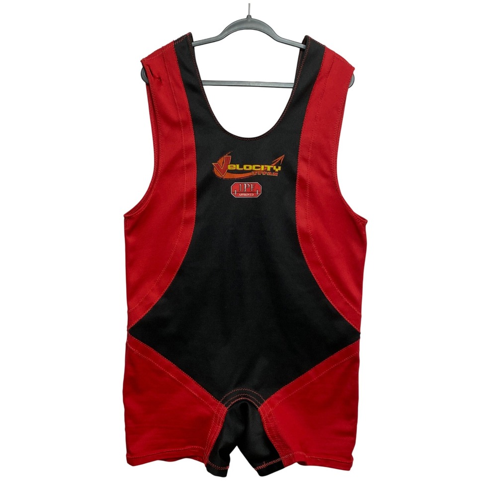 Titan Singlet Mens 32 Red Black Velocity Titan Deadlift Velocity-Conv. IPF